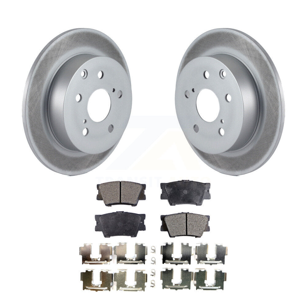 Rear Coated Disc Brake Rotors And Ceramic Pad Kit For Toyota Matrix Pontiac Vibe