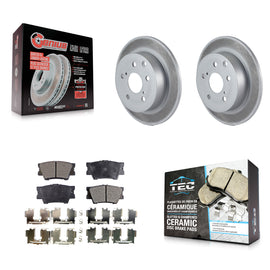 Rear Coated Disc Brake Rotors And Ceramic Pad Kit For Toyota Matrix Pontiac Vibe