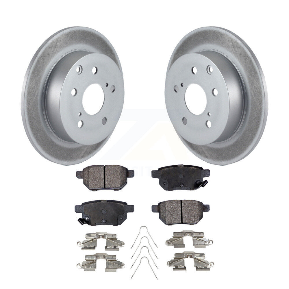 Rear Coated Disc Brake Rotors And Ceramic Pads Kit For 2010 Toyota Matrix XRS