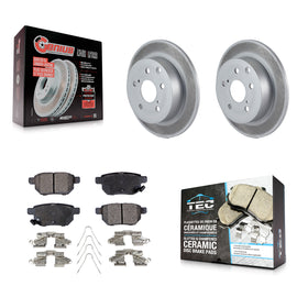 [Rear] 2010 Toyota Matrix XRS Premium Coated Rotors & Ceramic Pads Brake Kit For Max Braking