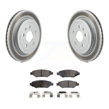 Rear Coated Disc Brake Rotor & Ceramic Pad Kit For Chevrolet Camaro Cadillac CTS