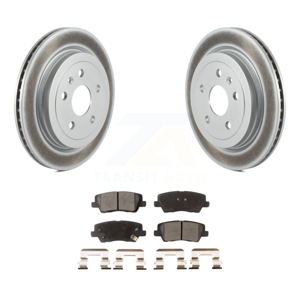 Rear Coated Disc Brake Rotors And Ceramic Pads Kit For Cadillac CTS