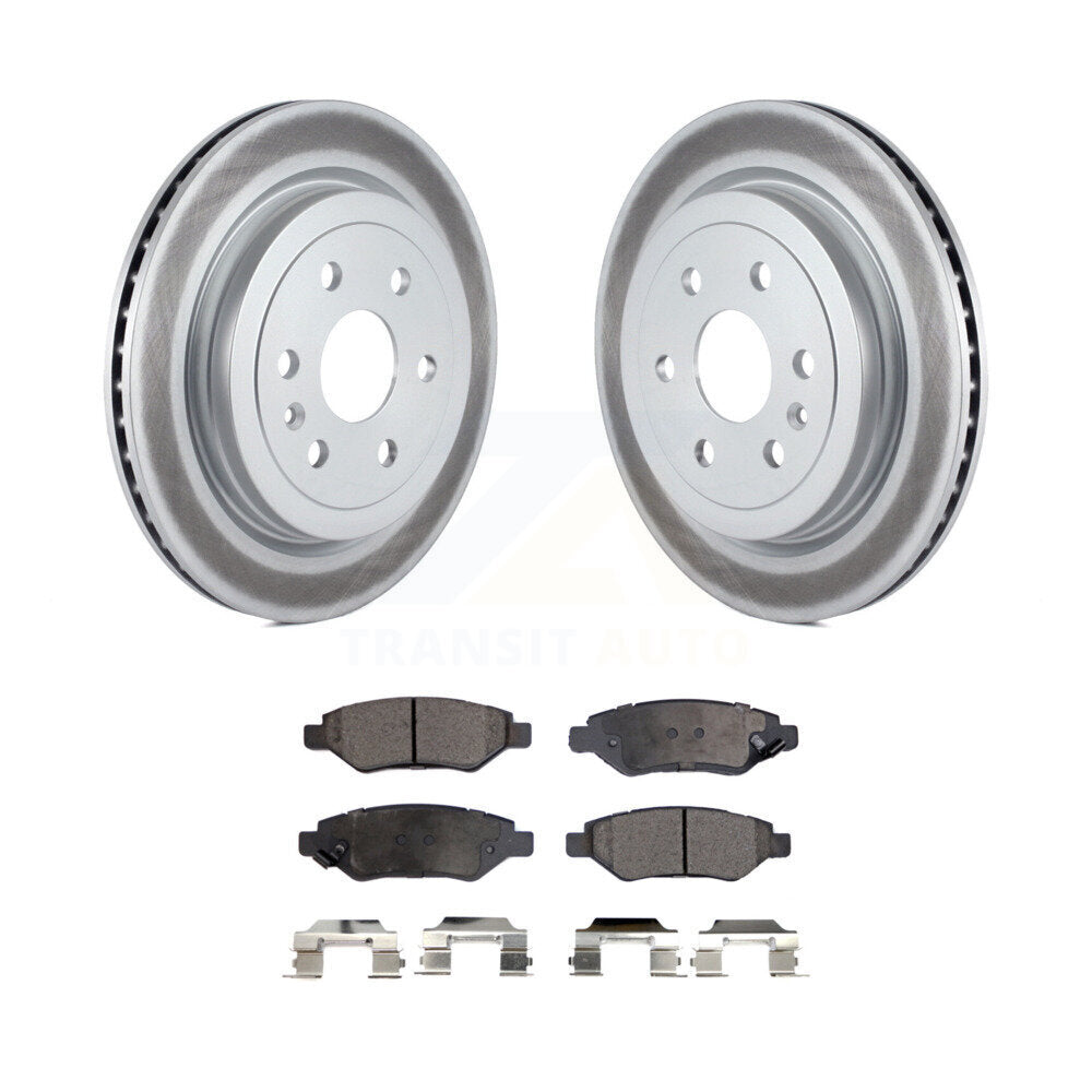 Rear Coated Disc Brake Rotors And Ceramic Pads Kit For Cadillac SRX Saab 9-4X