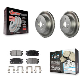 Rear Coated Disc Brake Rotor & Ceramic Pad Kit For Chevrolet Equinox GMC Terrain