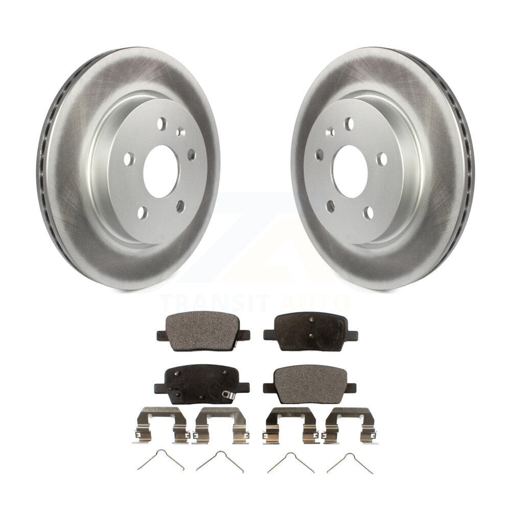 Rear Coated Disc Brake Rotor & Ceramic Pad Kit For Chevrolet Camaro Cadillac CT6