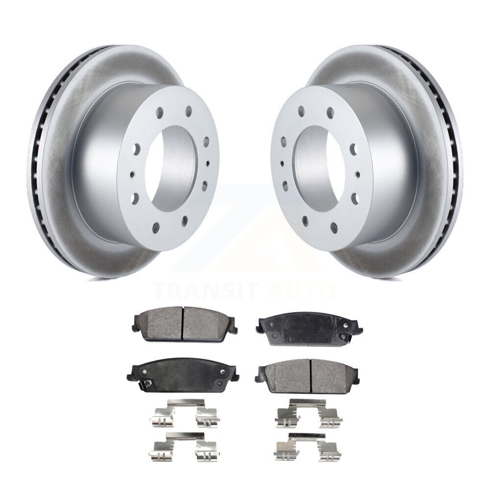 Rear Coated Brake Rotor Ceramic Pad Kit For 2011 Chevrolet Silverado 1500 Hybrid