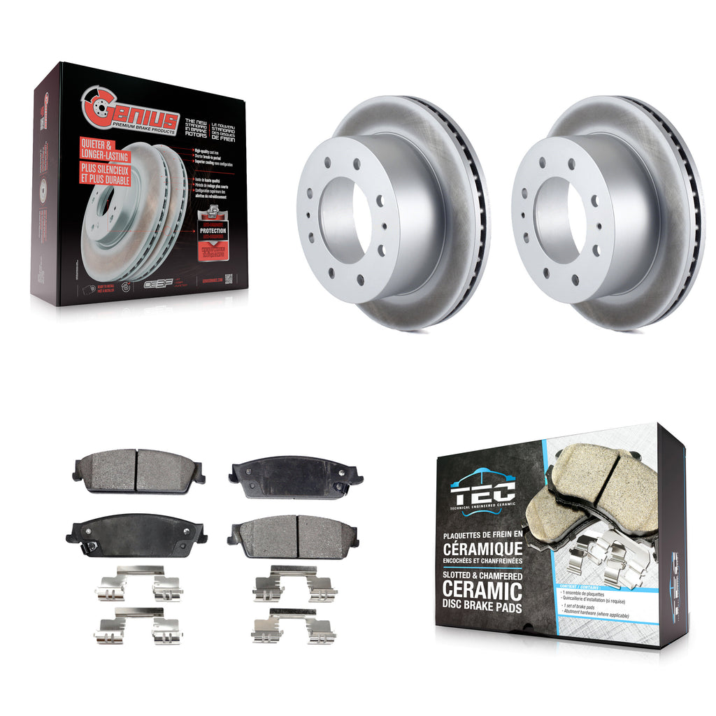 [Rear] 2011 Chevrolet Silverado 1500 Hybrid Premium Coated Rotors & Ceramic Pads Brake Kit For Max Braking