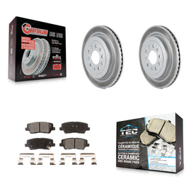Rear Coated Disc Brake Rotors And Ceramic Pads Kit For Cadillac ATS