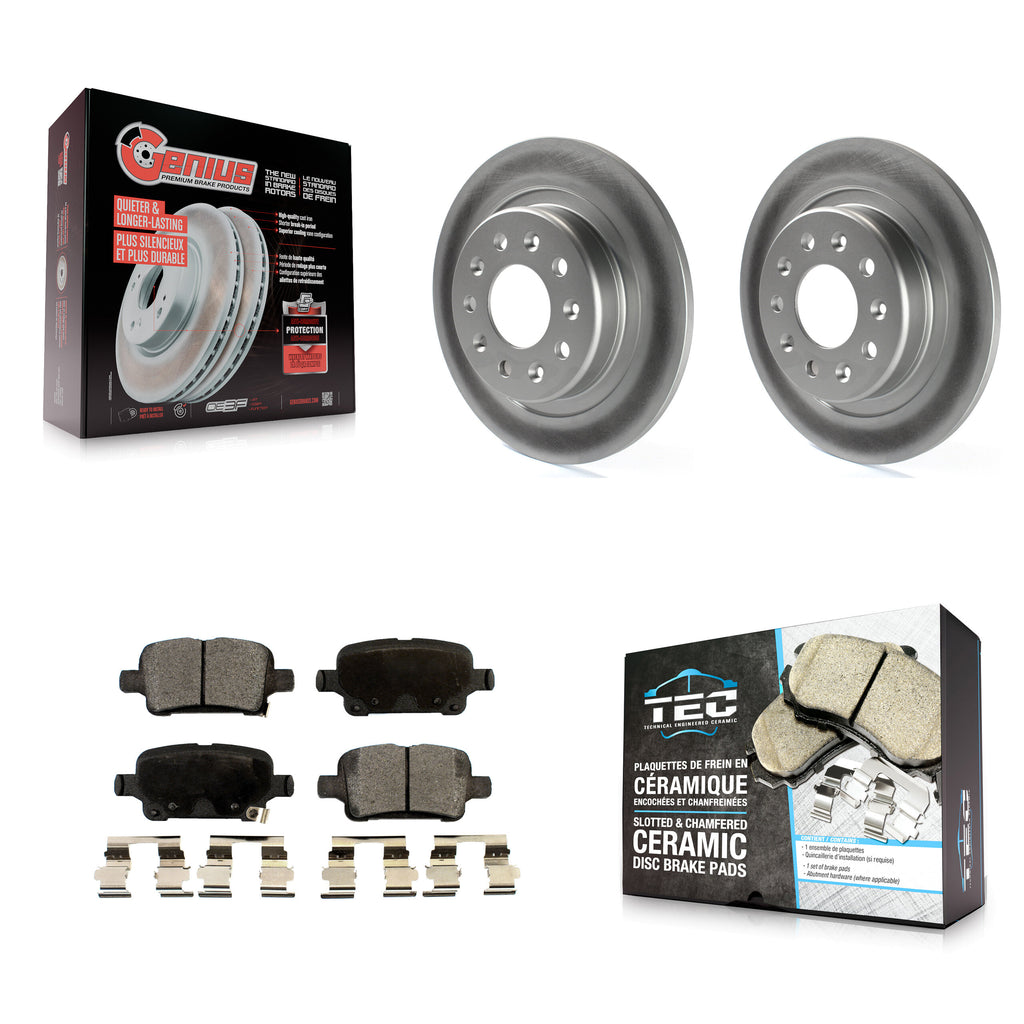 Rear Coated Brake Rotor Ceramic Pad Kit For Chevrolet Equinox Malibu GMC Terrain