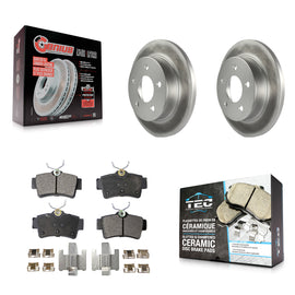 Rear Coated Disc Brake Rotors And Ceramic Pads Kit For Ford Mustang