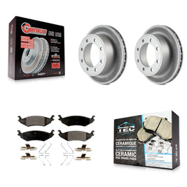 [Rear] 2007 Ford E-150 To 10 16 06 Premium Coated Rotors & Ceramic Pads Brake Kit For Max Braking