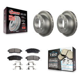 Rear Coat Brake Rotors Ceramic Pad Kit For Ford F-250 Super Duty F-350 Excursion
