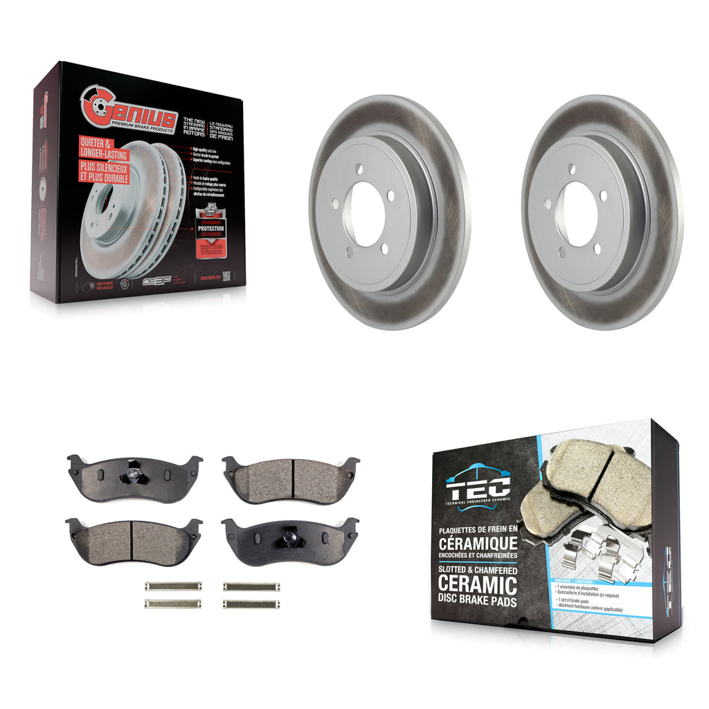 Rear Coat Disc Brake Rotor Ceramic Pad Kit For Ford Explorer Mercury Mountaineer
