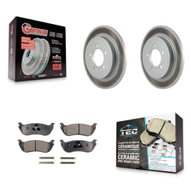 Rear Coat Disc Brake Rotor Ceramic Pad Kit For Ford Explorer Mercury Mountaineer