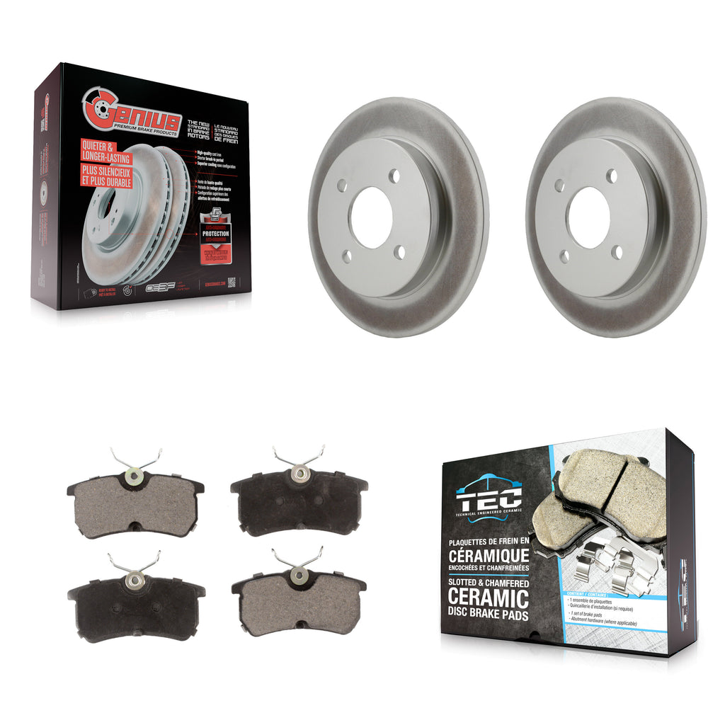 Rear Coated Disc Brake Rotors And Ceramic Pads Kit For Ford Focus Fiesta