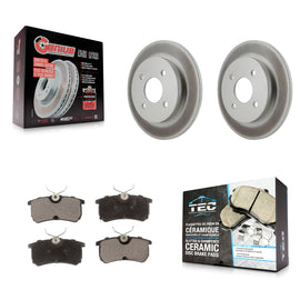 Rear Coated Disc Brake Rotors And Ceramic Pads Kit For Ford Focus Fiesta