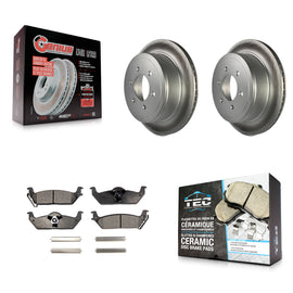 Rear Coated Disc Brake Rotors And Ceramic Pad Kit For Ford F-150 Lincoln Mark LT