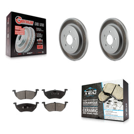 Rear Coat Disc Brake Rotor Ceramic Pad Kit For Ford Escape Mercury Mariner Mazda