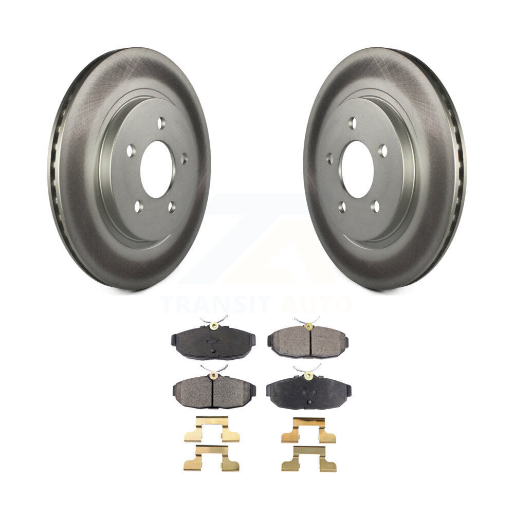 Rear Coated Disc Brake Rotors And Ceramic Pads Kit For Ford Mustang