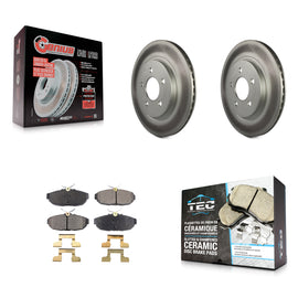 Rear Coated Disc Brake Rotors And Ceramic Pads Kit For Ford Mustang