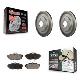 Rear Coated Disc Brake Rotors And Ceramic Pads Kit For Ford Mustang