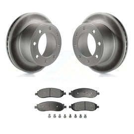 Rear Coat Brake Rotors Ceramic Pad Kit For 2005-2007 Ford F-250 Super Duty F-350
