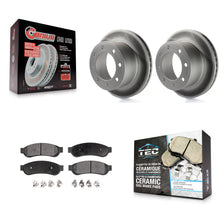 Charger l'image dans la galerie, Rear Coated Disc Brake Rotor And Ceramic Pad Kit For Ford F-250 Super Duty F-350
