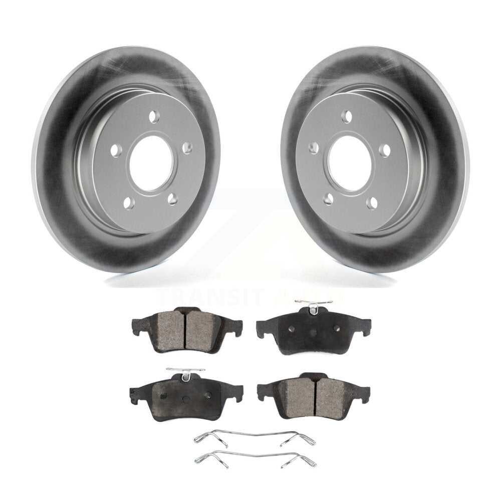 Rear Coated Disc Brake Rotors And Ceramic Pads Kit For Ford Focus