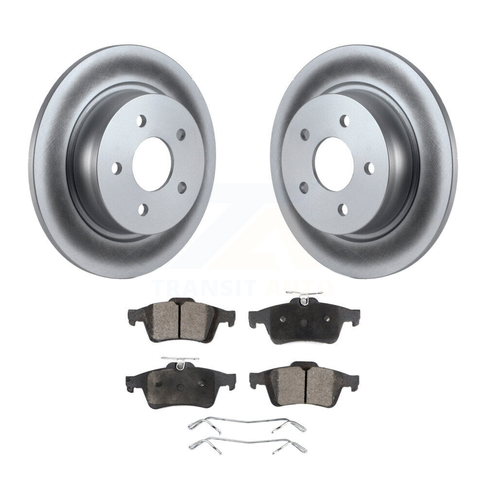 Rear Coat Disc Brake Rotor Ceramic Pad Kit For Ford Escape Transit Connect C-Max