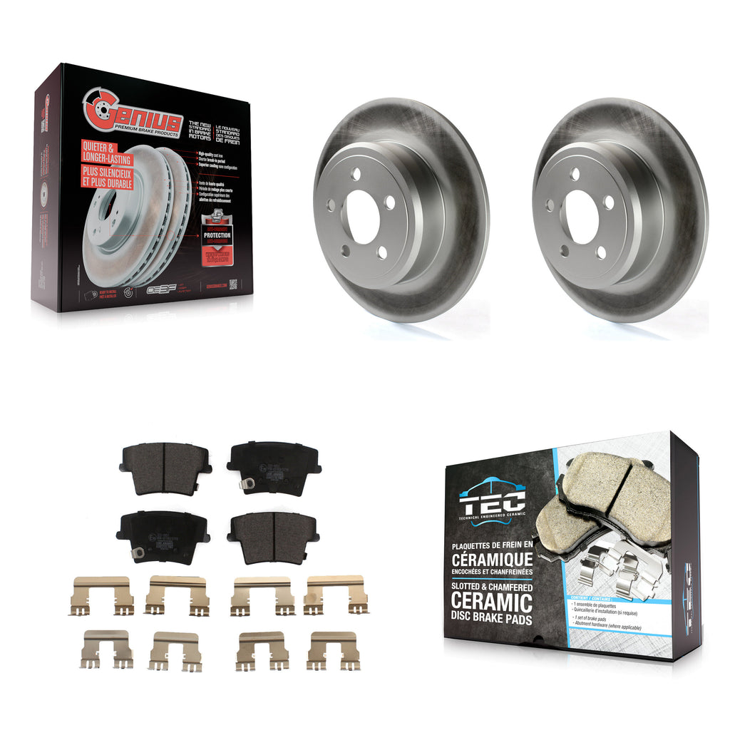 Rear Coat Brake Rotors Ceramic Pad Kit For Dodge Charger Chrysler 300 Challenger