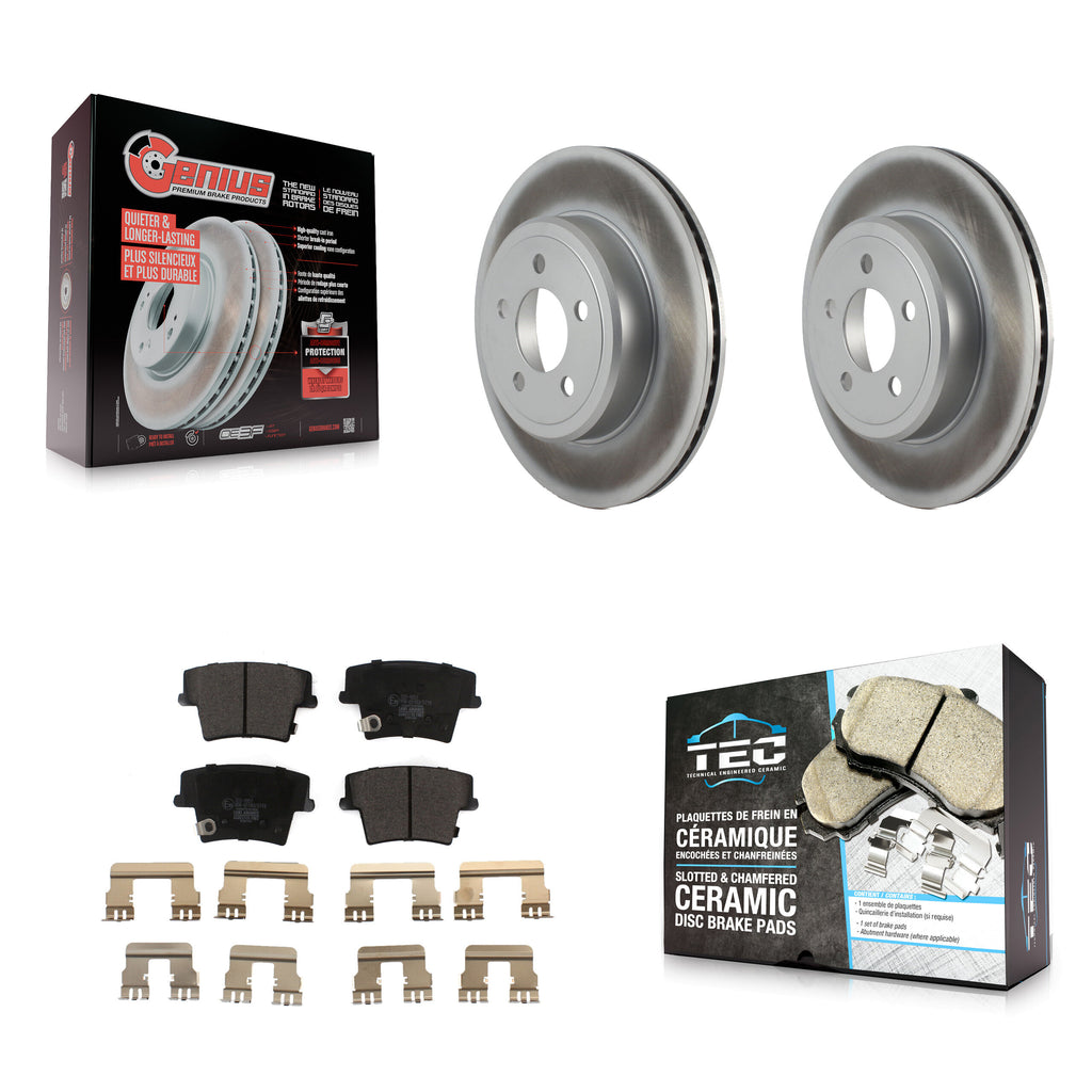 Rear Coat Brake Rotors Ceramic Pad Kit For Dodge Charger Chrysler 300 Challenger