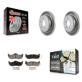 Rear Coated Disc Brake Rotor & Ceramic Pad Kit For Jeep Grand Cherokee Commander