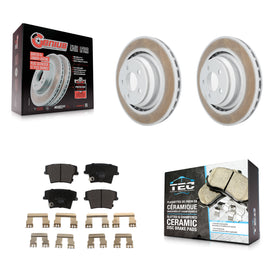 Rear Coat Brake Rotors Ceramic Pad Kit For Dodge Charger R T Scat Pack with 6.4L