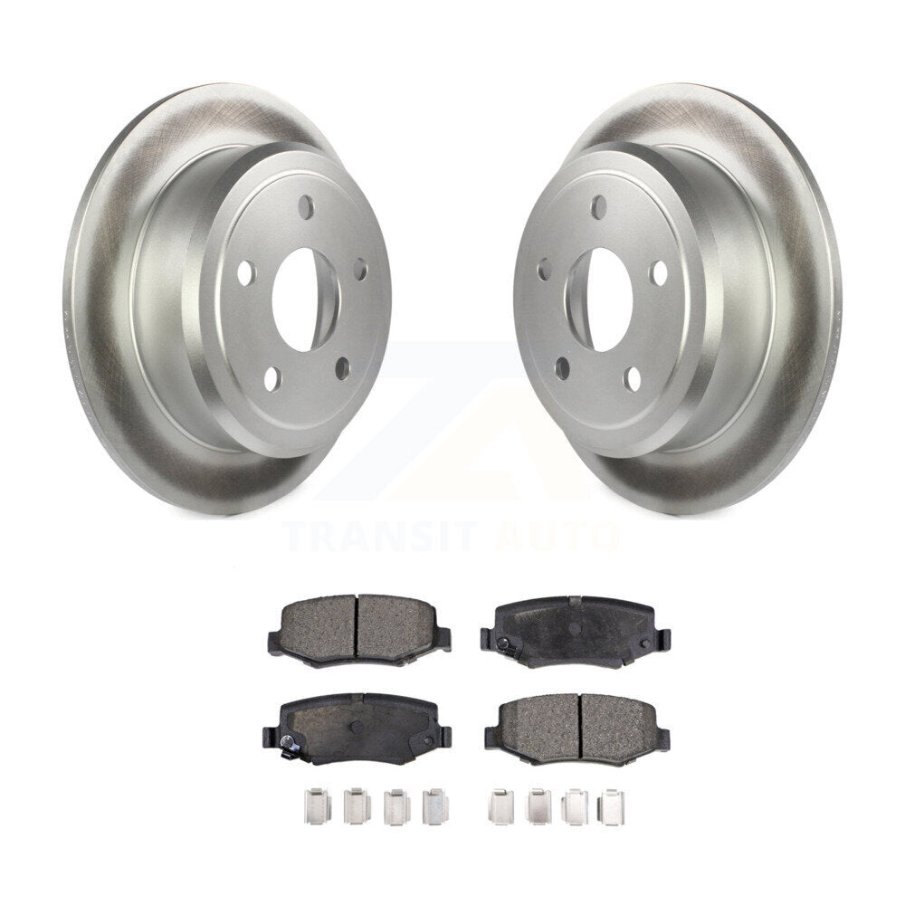 Rear Coated Disc Brake Rotors And Ceramic Pads Kit For Jeep Wrangler JK