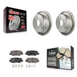 Rear Coated Disc Brake Rotors And Ceramic Pads Kit For Jeep Wrangler JK