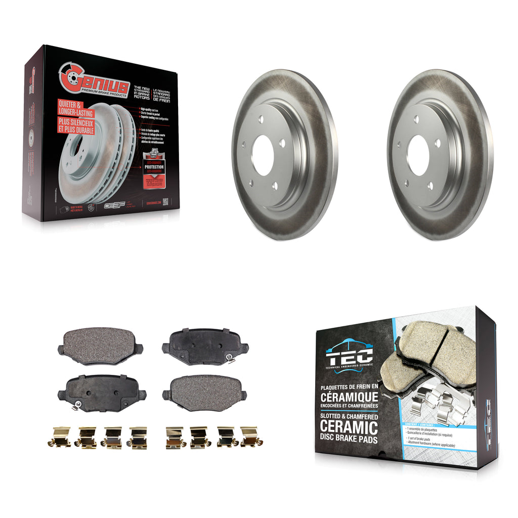 Rear Coated Brake Rotors Ceramic Pad Kit For Dodge Grand Caravan Chrysler Town &