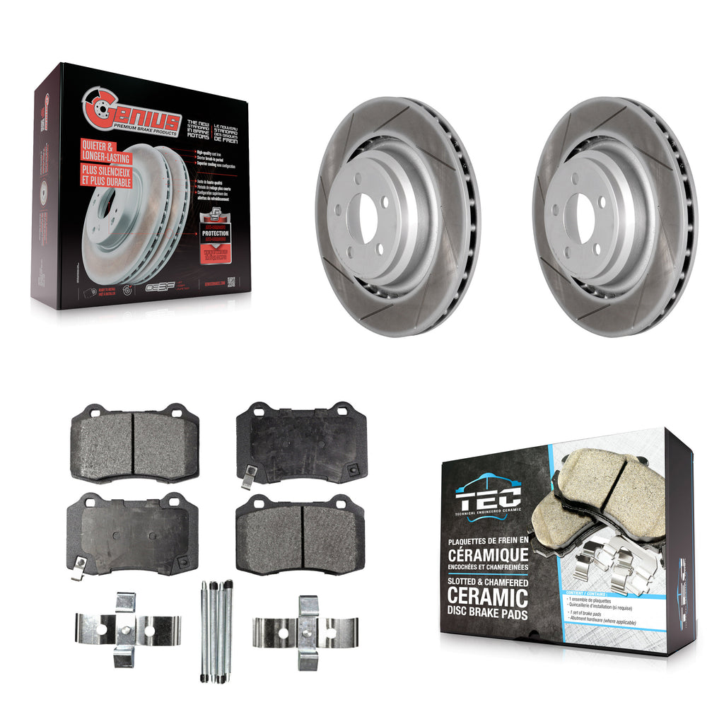 Rear Coat Brake Rotors Ceramic Pad Kit For Dodge Charger Chrysler 300 Challenger