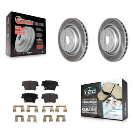 Rear Coat Brake Rotors Ceramic Pad Kit For Dodge Charger R T Scat Pack with 6.4L