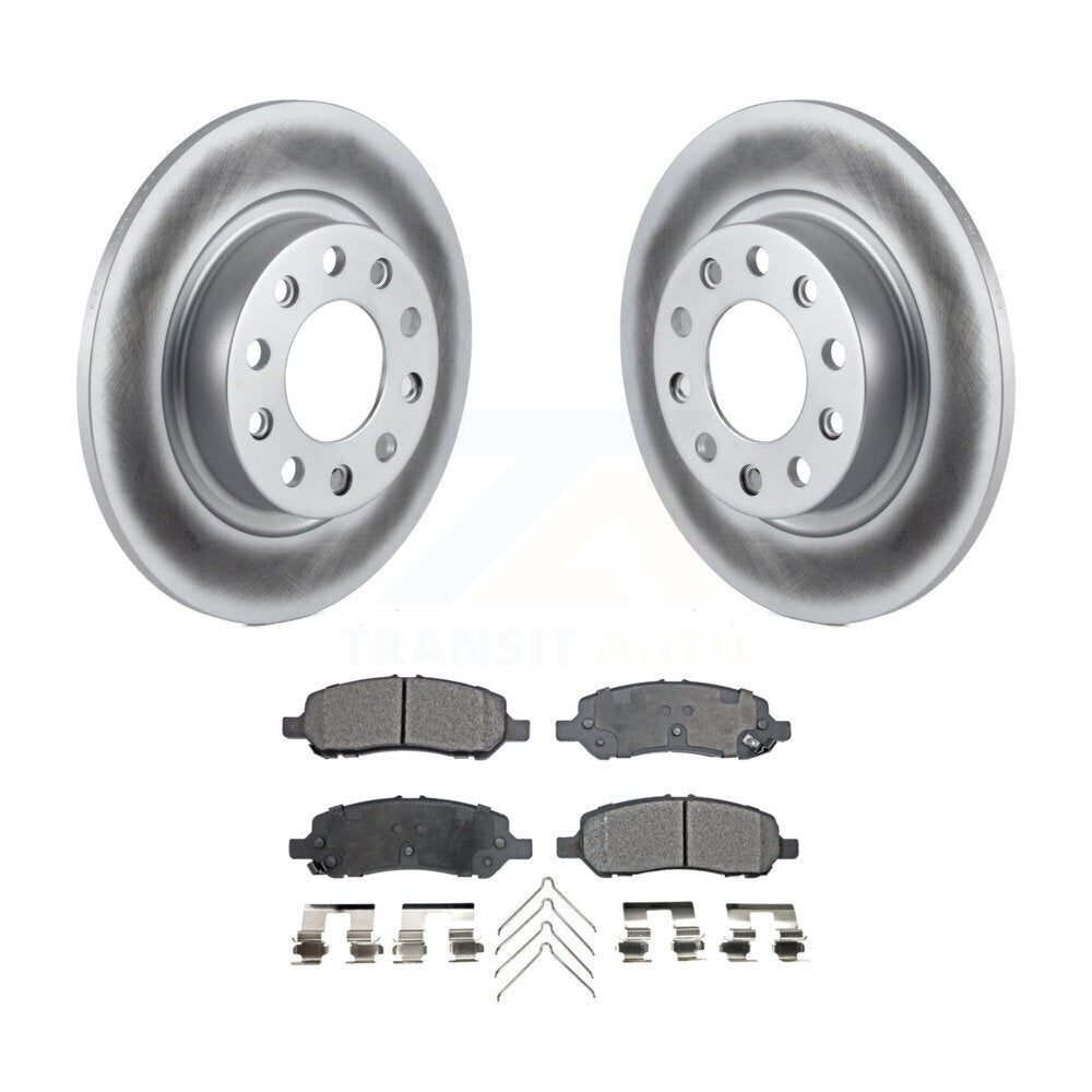 Rear Coated Disc Brake Rotors And Ceramic Pads Kit For 2013-2016 Dodge Dart