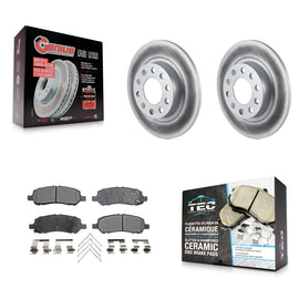 [Rear] 2013-2016 Dodge Dart Premium Coated Rotors & Ceramic Pads Brake Kit For Max Braking