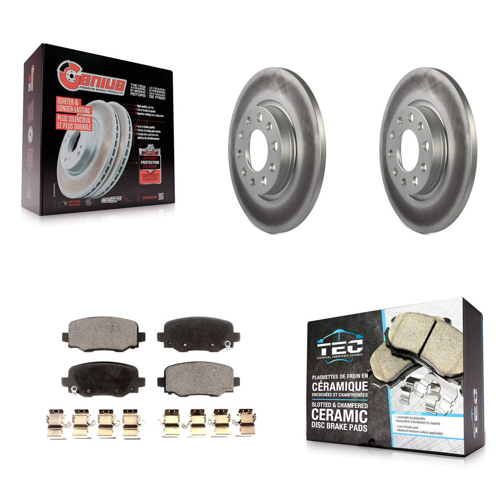 Rear Coated Disc Brake Rotors And Ceramic Pad Kit For Jeep Cherokee Chrysler 200