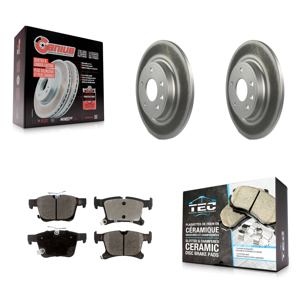 Rear Coated Disc Brake Rotor Ceramic Pad Kit For Chrysler Pacifica Voyager Grand