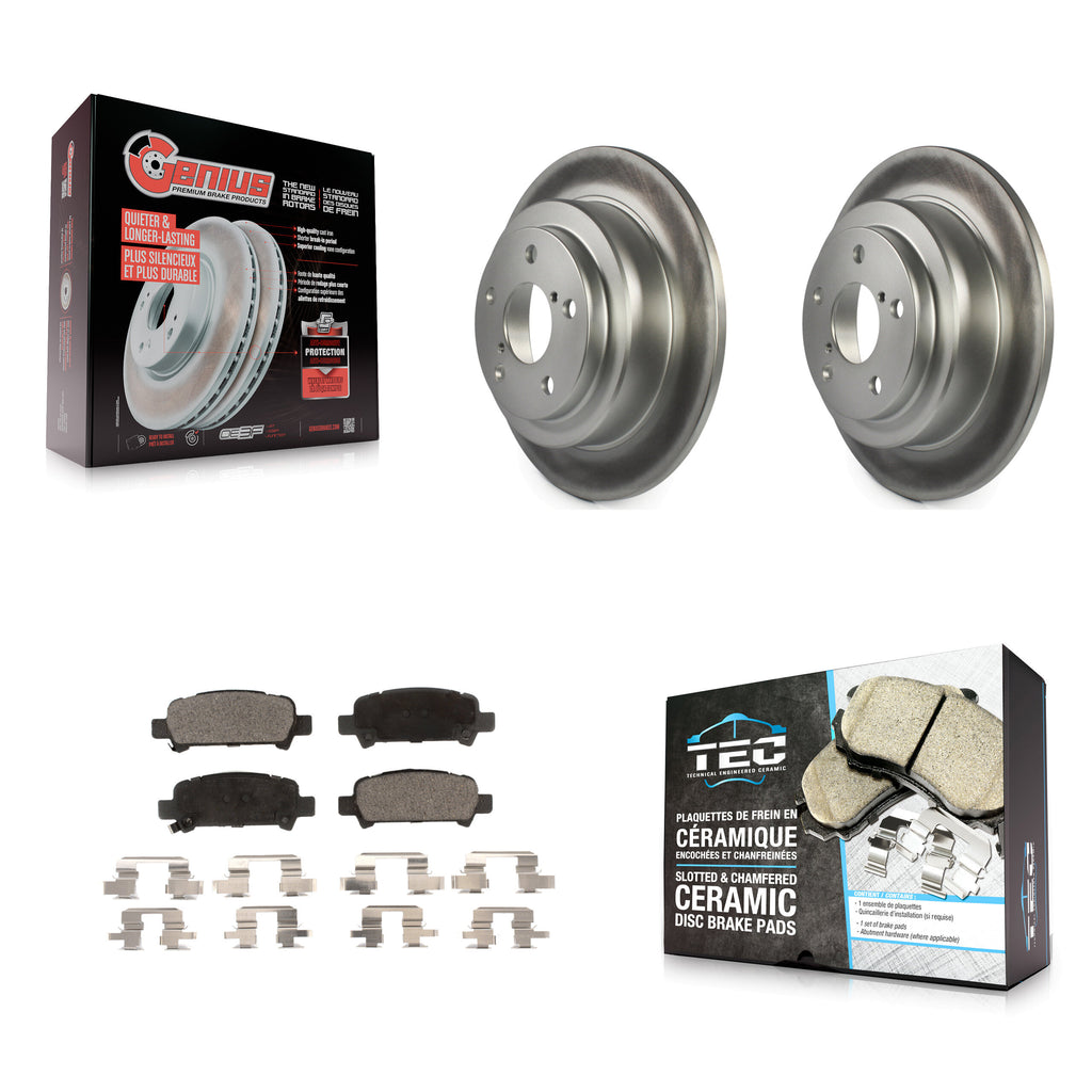 Rear Coated Disc Brake Rotors And Ceramic Pads Kit For Subaru Forester Impreza