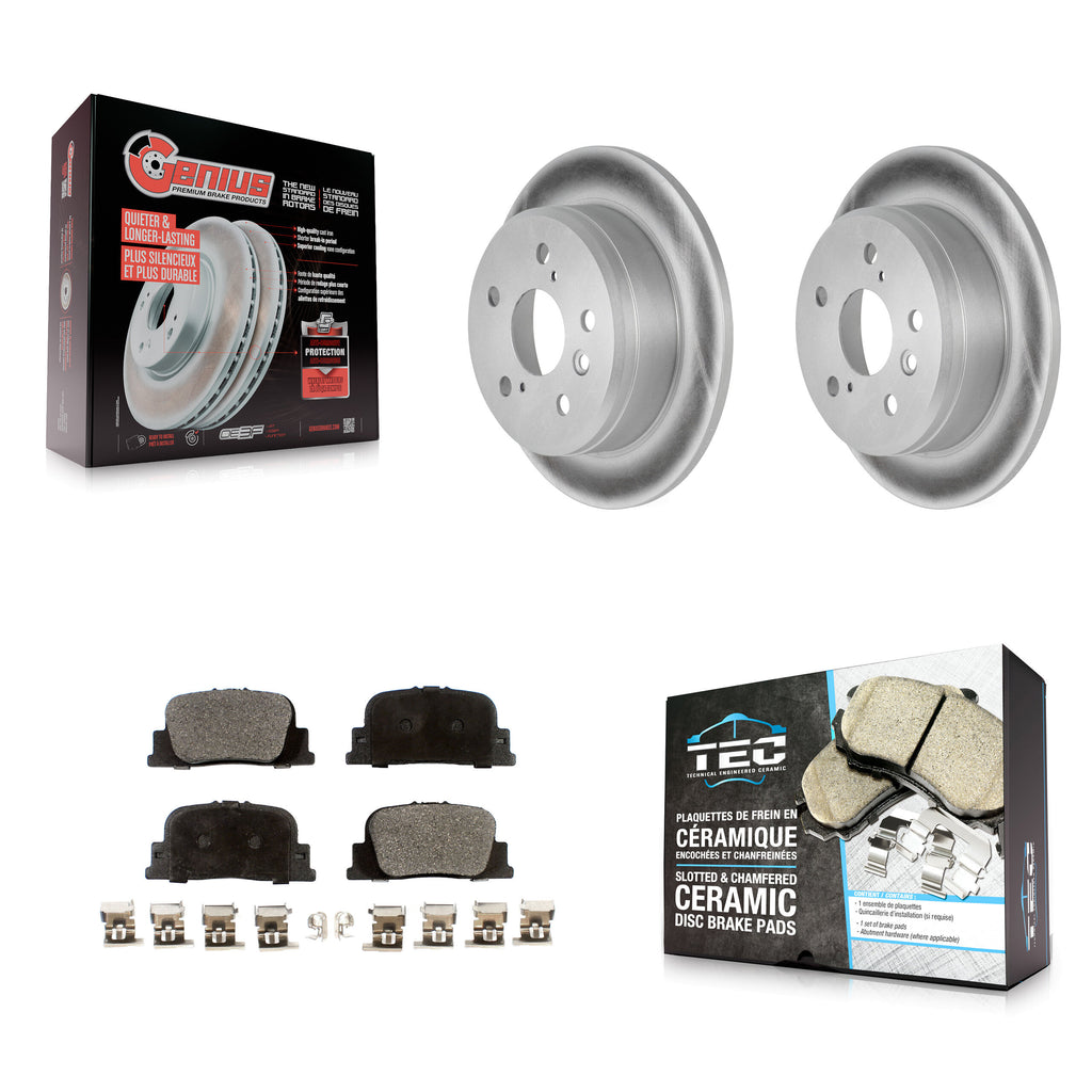 Rear Coated Disc Brake Rotors And Ceramic Pads Kit For Toyota Camry Lexus ES300