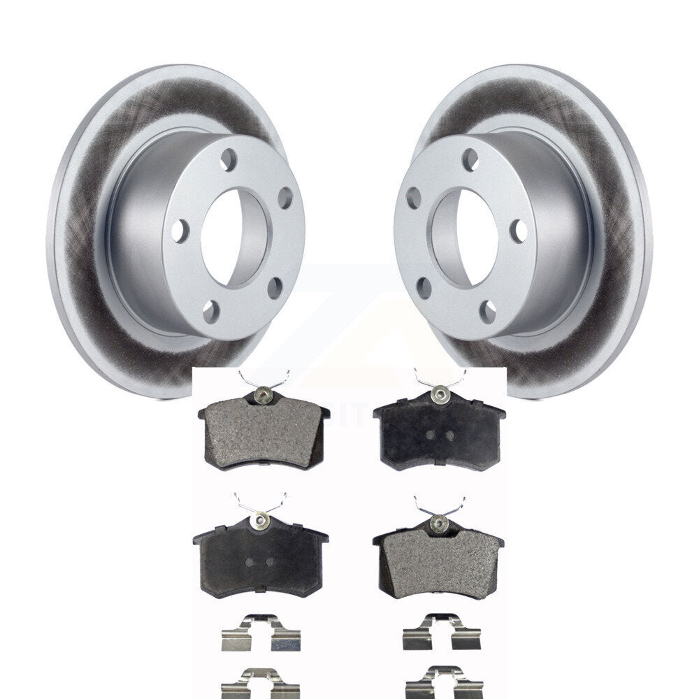 Rear Coated Disc Brake Rotors And Ceramic Pads Kit For Volkswagen Passat Audi A6