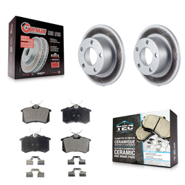 Rear Coated Disc Brake Rotors And Ceramic Pads Kit For Volkswagen Passat Audi A6