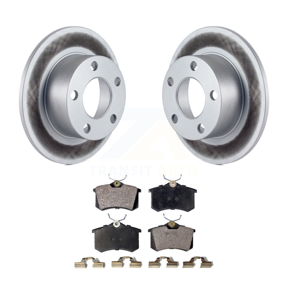 Rear Coated Disc Brake Rotors And Ceramic Pads Kit For Volkswagen Passat Audi A6