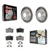Rear Coated Disc Brake Rotors And Ceramic Pads Kit For Audi A4 S4