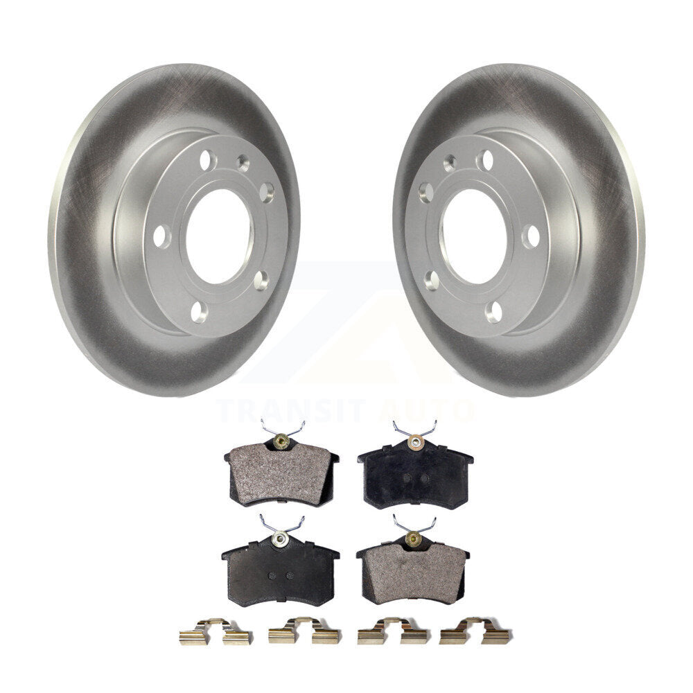 Rear Coated Disc Brake Rotors And Ceramic Pads Kit For Audi A4 Quattro