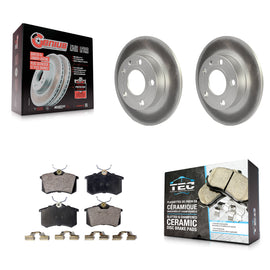Rear Coated Disc Brake Rotors And Ceramic Pads Kit For Audi A4 Quattro
